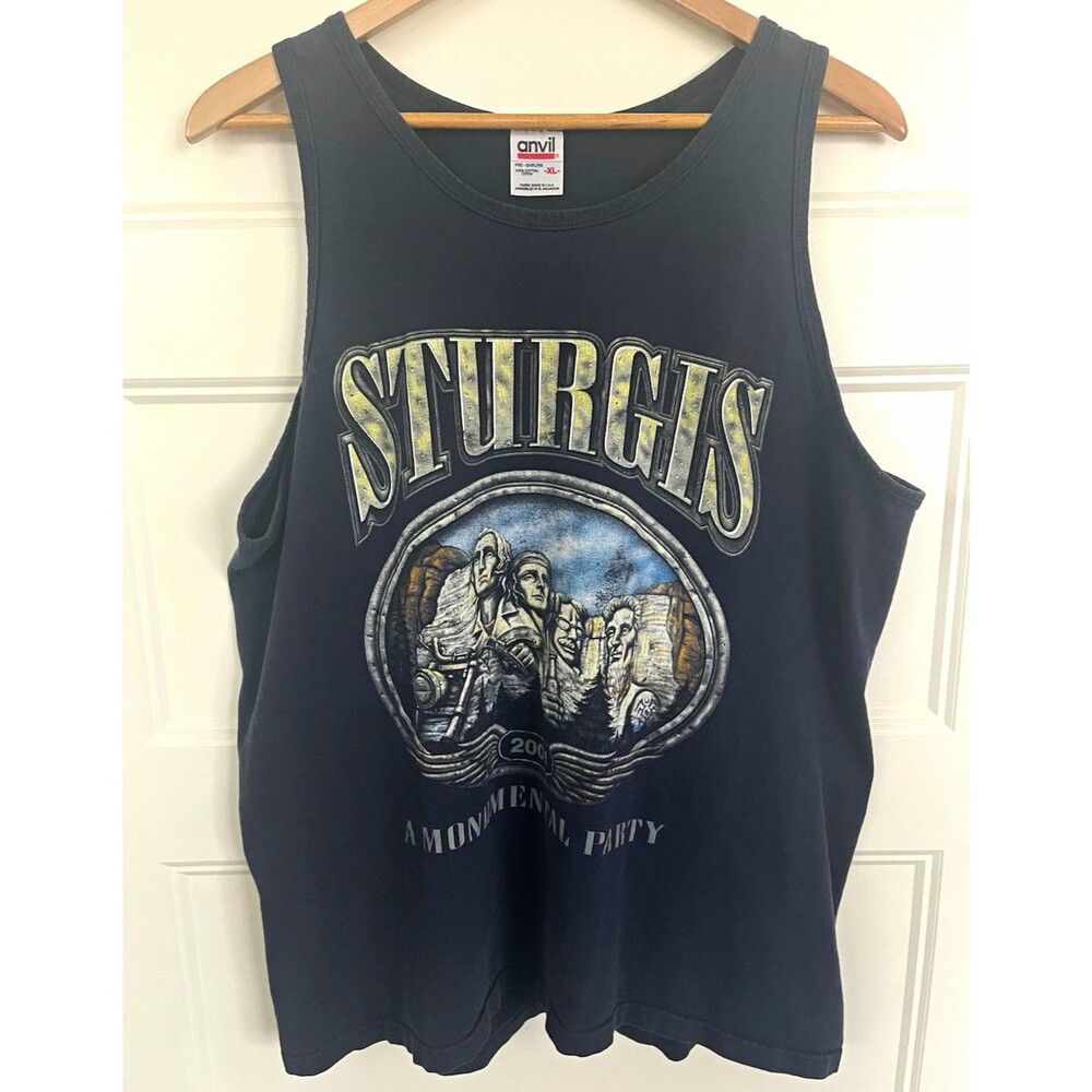 VTG 2001 Sturgis Motorcycle Rally Tank Top XL Anvil 61st Annual Eagle Biker Y2K